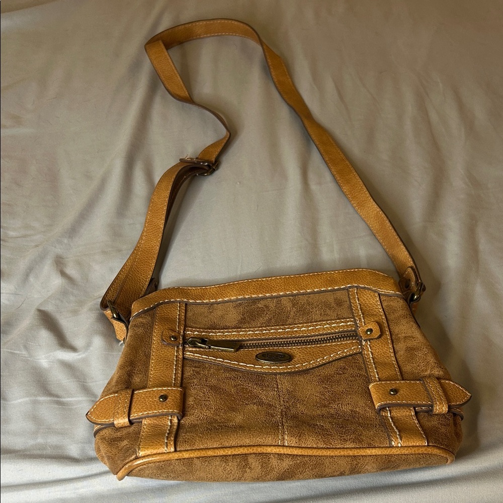 b.o.c. Tan Leather Crossbody Bag